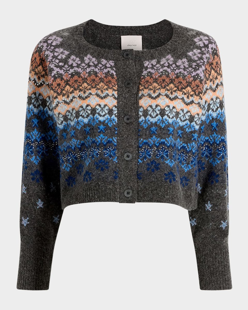 Millie Cropped Fairisle Cardigan